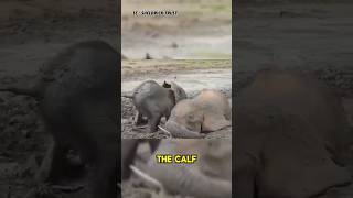 Elephant mother and calf stuck in the mud 🐘😭 elephant shortvideo [upl. by Ellehcrad]