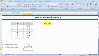 Função ou fórmula INTERCEPÇÃO na Planilha Excel da Microsoft Coeficiente LINEAR da Reta de Regressão [upl. by Dimitry195]