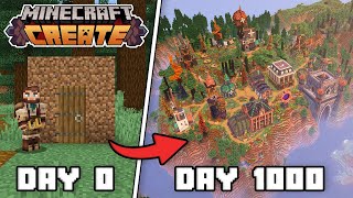 I Survived 1000 Days FULL MOVIE  Minecraft Create Mod [upl. by Fanchie]