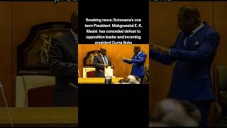 President Mokgweetsi E K Masisi concedes defeat to opposition leader Duma Boko [upl. by Draned601]