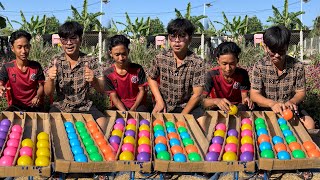 Two siblings compete to make the ball the same color in 30 seconds [upl. by Cristina]