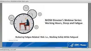 Reducing fatiguerelated risk Working safely while fatigued [upl. by Pandich]