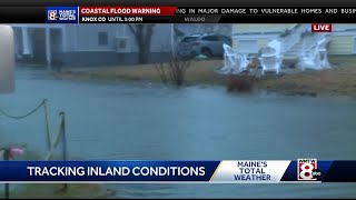 Old Orchard Beach Rain comes in sideways as flooded roads continue [upl. by Yarahs]