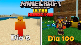 Sobreviví 100 Días en MINECRAFT ULTRA HARDCORE BEDROCK [upl. by Smukler]