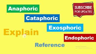 Types of reference Exophoric Endophoric  Cataphoric and Anaphoric  Urdu [upl. by Yul]