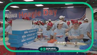 On Hoagie Day Wawa workers making 25000 turkey hoagies [upl. by Dehnel966]