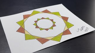 Sketching a Geometric Patterns Design  Tessellation Art  Amazing Math  Agile • Easy • Quick Steps [upl. by Darcia490]