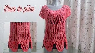 Blusa tejida con orilla de Piñas parte 1 [upl. by Eserahs]