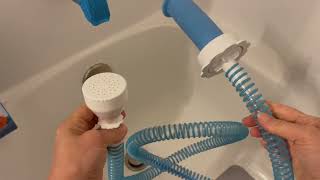 Rinseroo Slip On Bathtub Faucet Sprayer Attachment Ultra Flex Dog Shower Hose Adapter Portable Hose [upl. by Inigo]