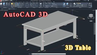 AutoCAD 3D How to draw Table AutoCAD tutorial 3D Modeling Autodesk Sketches [upl. by Anay]