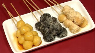 How to Make Skewered Tofu Dango Japanese Sweet Dumpling Recipe  Cooking with Dog [upl. by Beulah]