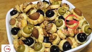 Mini Sablés salés aux Olives Noix et Amandes  Le Buffet Gourmand [upl. by Ahsercal]