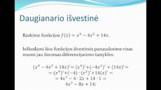 quotMatematika lengviauquot Diferencijavimo taisyklės išvestinės fizikinė prasmė 3 pamoka 12 klasei [upl. by Mir274]