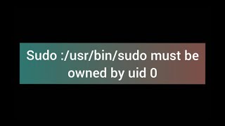 sudo usrlocalbinsudo must be owned by uid 0 and have the setuid bit set  ubuntu [upl. by Selassie]