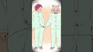 Inosuke tightly holding tanjiro clothe🤣❤ demonslayer edit cute fun trending anime shorts [upl. by Liryc]