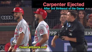 E185  Matt Carpenter Ejected After Striking Out for 3rd Time in San Francisco with Jacob Metz Zone [upl. by Minton]