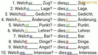 Kasus dieser diese dieses jener jene jenes welcher welche welches Demonstrativartikel [upl. by Nennerb]