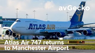 Atlas Air B747 takes Man City on their preseason tour of Asia [upl. by Kannan]