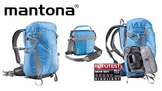 Mantona Elements 2in1 OutdoorFotorucksack blau mit herausnehmbarer Kameratasche [upl. by Ynohtna]