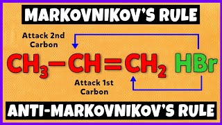 Markovnikovs Rule  AntiMarkovnikovs Rule  Mechanism [upl. by Altheta]