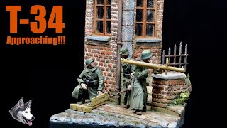 Custom made 135 scale building with 3 figures that were modified to create a realist WWII vignette [upl. by Solegna]