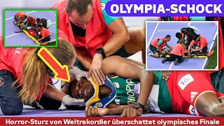 Girma bleibt bewusstlos liegen  HorrorSturz von Weltrekordler überschattet olympisches Finale [upl. by Burne]