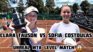 Clara Tauson vs Sofia Costoulas  Unreal WTAlevel match 😱 [upl. by Anissej]