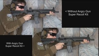 Airsoft Angry Gun Super Recoil Kit for WE Gbbr M4 serie  KhanSeb [upl. by Aivekal756]