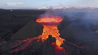 Lava Flow Seen at Iceland Crater [upl. by Dulcinea]