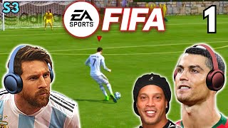 Messi amp Ronaldo play FIFA  The RONALDINHO Special [upl. by Stoat]