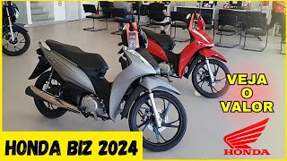 CONFIRA O VALOR DA HONDA BIZ 125CC 2024 [upl. by Kaspar]