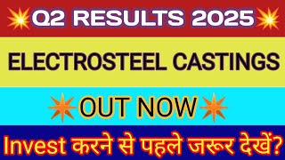 Electrosteel Q2 Result 🔴 Electrosteel Result 🔴 Electrosteel Castings Limited Share Latest News [upl. by Yednil]