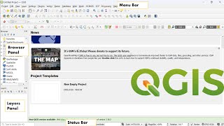 QGIS Series 3 Basic Introduction to Qgis Interface and How to Add Panel toolbar and Layers [upl. by Niletac369]