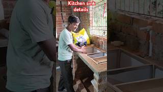 Kitchen sink details  kitchen sink and slab construction shorts construction [upl. by Bihas]