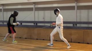 Foil Fencing Lesson Adam Blight amp Ayman 4 [upl. by Woolson909]