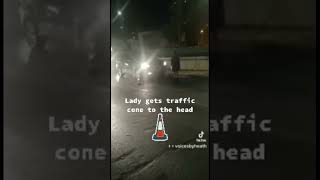 Protestor Hit With Traffic Cone  Funny Video funny video [upl. by Karolina263]