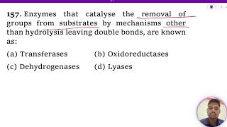 Enzymes that catalyse the removal of groups from substrates by mechanisms other than hydrolysis leav [upl. by Ayad]