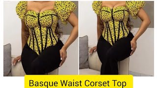 How To Draft Corset Top With Basque Waist [upl. by Monetta208]