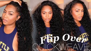 Natural Flip Over QuickWeave  Detailed Tutorial Best Deep Wave Bundles  Hermosa [upl. by Hilda]