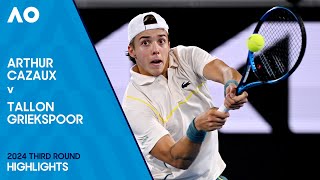 Arthur Cazaux v Tallon Griekspoor Highlights  Australian Open 2024 Third Round [upl. by Nirred]