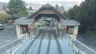 Standseilbahn 250002 Biel  Evilard Leubringen Talfahrt  Funiculaire [upl. by Nedla722]