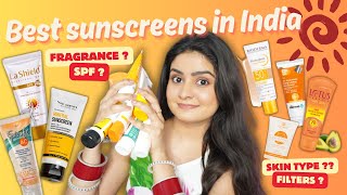 Best SUNSCREENS in India 2024  Sunscreens for Dry Sensitive Acne Oily Skin  Kashika [upl. by Ikoek]