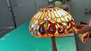 The manufacturing process of Tiffany lamps tiffanylampusa stained glass lamps production factory [upl. by Lemra]