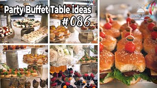 wedding food buffet table decorating ideas 086  finger food ideas for party  catering food ideas [upl. by Schnur]