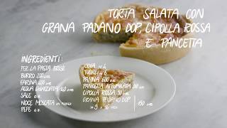 Torta salata con cipolle rosse pancetta e Grana Padano DOP [upl. by Arik]