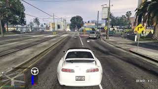 Cruising with a stock Toyota Supra MK4 A80  GTA V  Steering Wheel Gameplay [upl. by Charley]