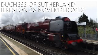 6233 Duchess of Sutherland Ilkeston station 26th November 2022 [upl. by Opalina]