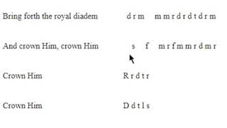 Tonic solfa of quotall hail the powr of Jesus namequot Hymnal [upl. by Sy]