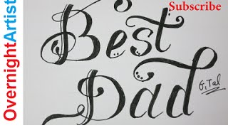 How To Draw BEST DAD Easy Fancy Letters [upl. by Aihsena]