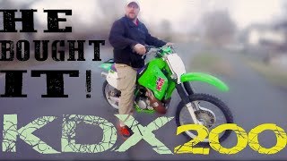 HE FINALLY GOT A BIKE 1992 KDX200 Best woods bike ever built [upl. by Cronin91]